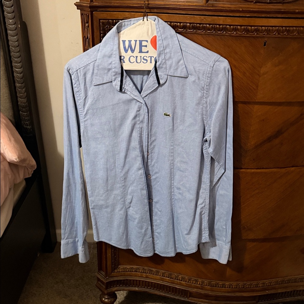 Lacoste Light Blue Long Sleeve Button Down Shirt